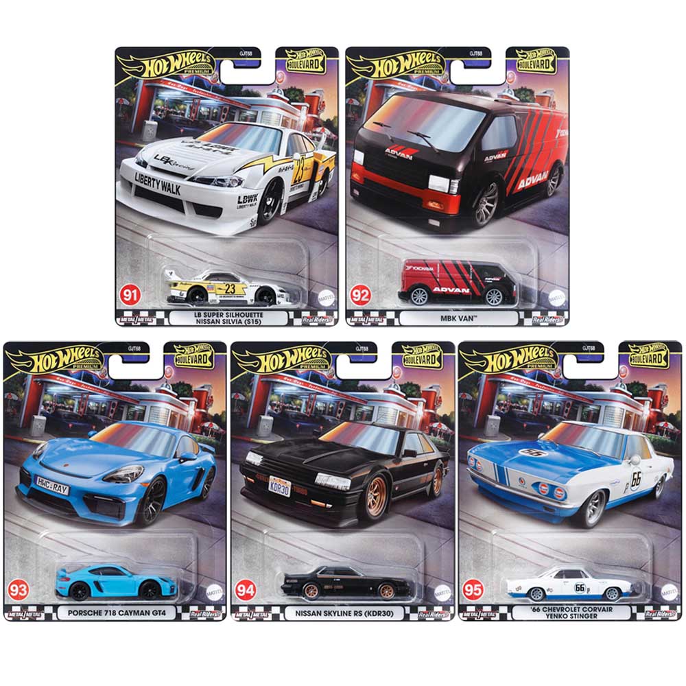 Hot Wheels Boulevard Set of 5 91 92 93 94 95