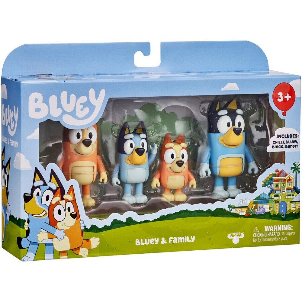 Bluey 4 Figure Pack - Bluey & Family