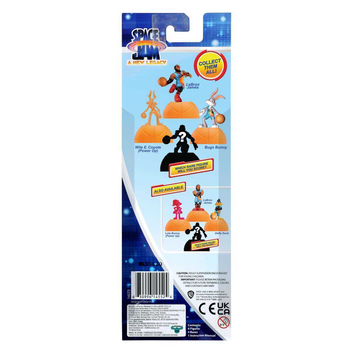 Space Jam Mini Figures 4 Pack Tune Squad + Bench