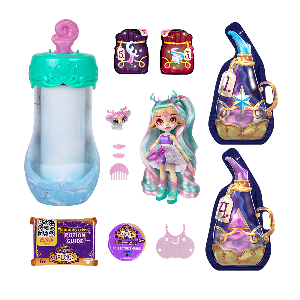 Magic Mixies Pixlings Galaxy Hair Doll Deerlee the Deer Pixling S2
