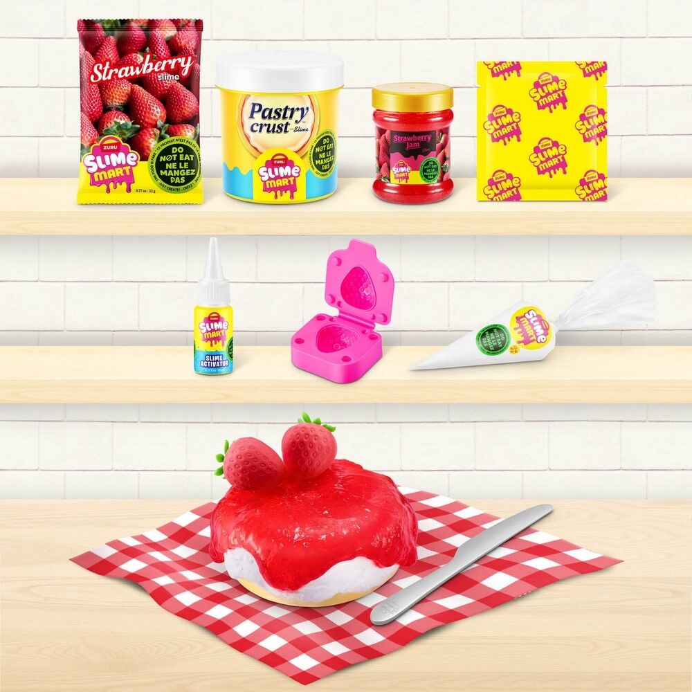 12 Piece Zuru Slime Mart Strawberry Cheesecake Playset