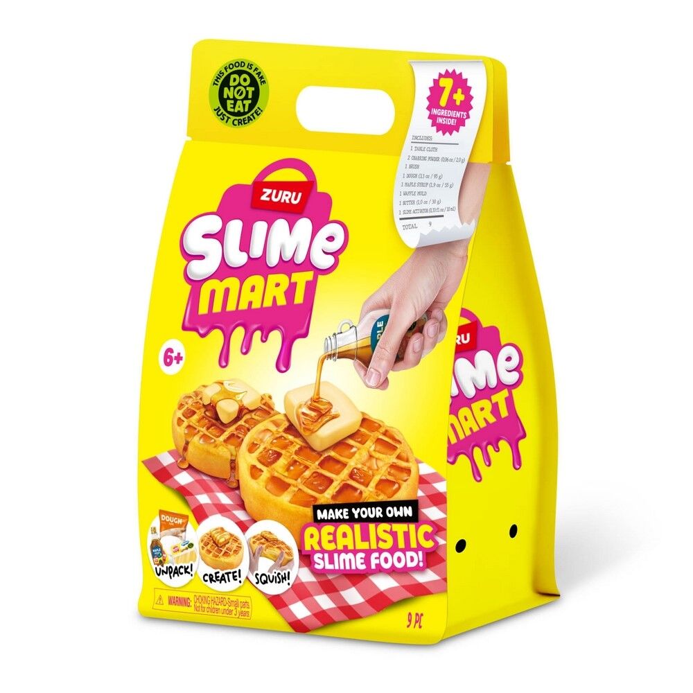 Zuru Slime Mart Make Your Own Realistic Slime Food Playset 9 Pieces - Waffles