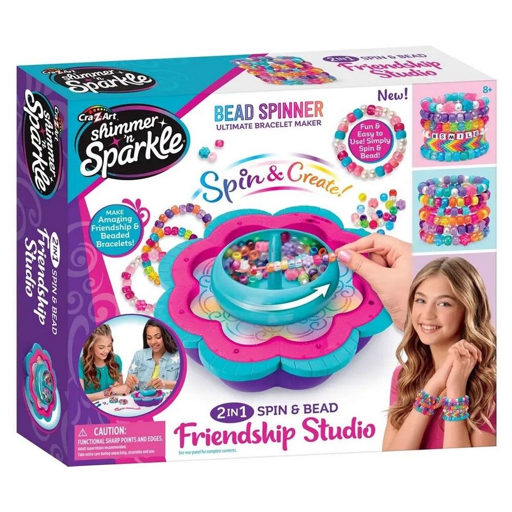 CRA-Z-ART Shimmer N' Sparkle 2 in 1 Spin & Bead Friendship Studio