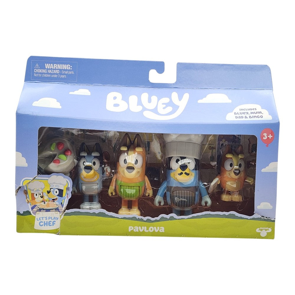 Bluey Let’s Play Chef Pavlova Family Figure Set – Damaged Packaging