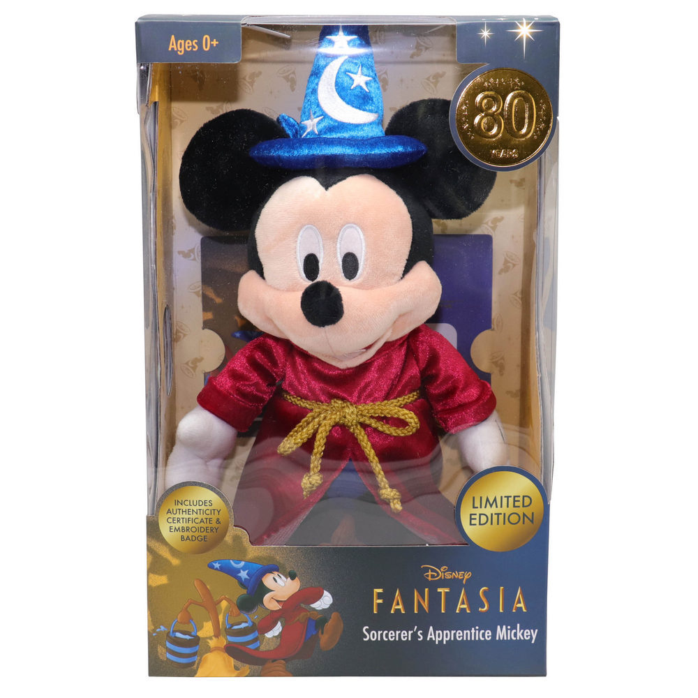 Disney Sorcerer Mickey Mouse Sequined Plush Fantasia 80th Anniversary 15  Plush NWT 