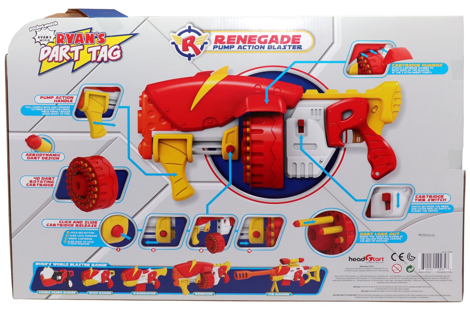 Ryans World Dart Tag Renegade Rapid Shot Pump Action Blaster