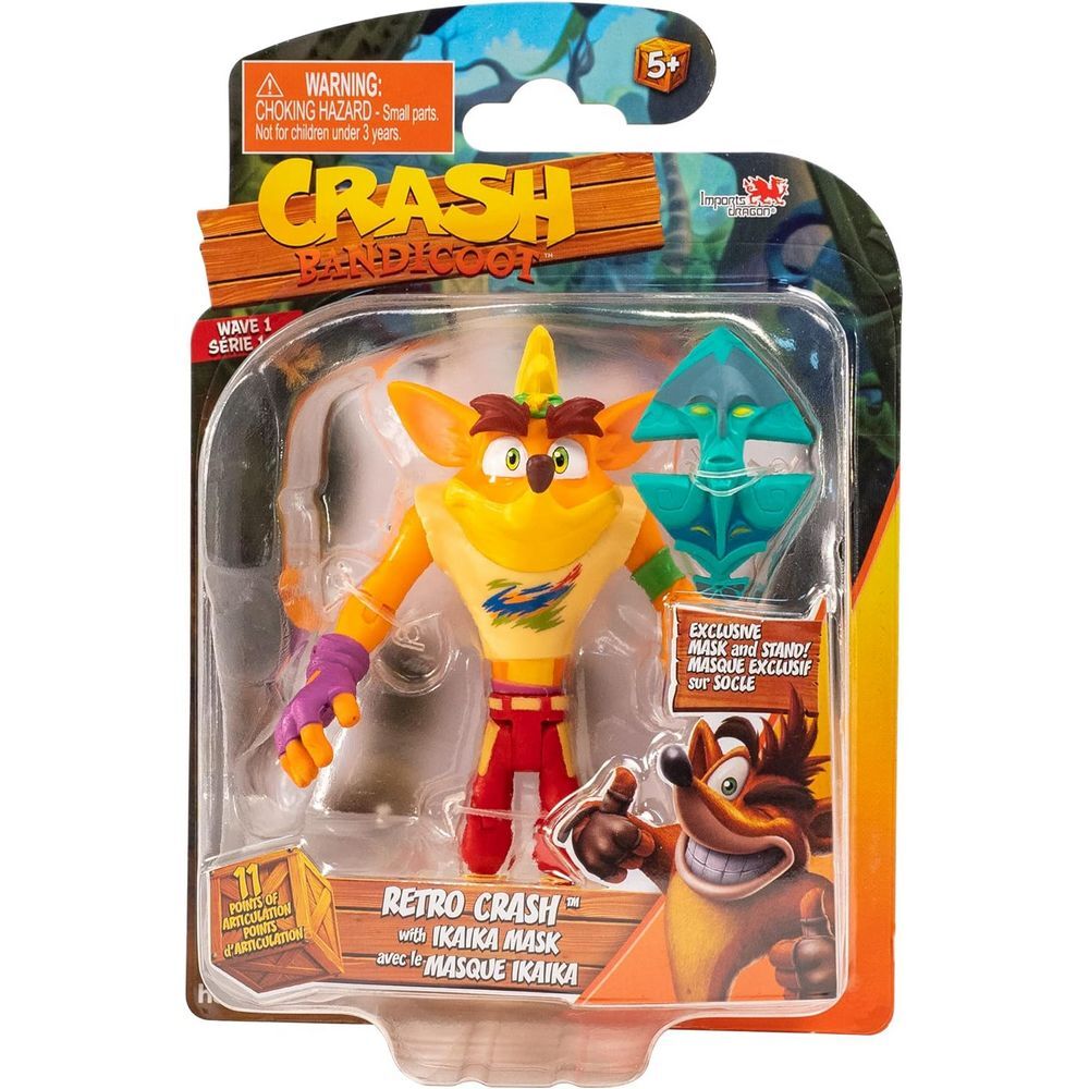 Crash Bandicoot Action Figure - Retro Crash with Ika Ika Mask