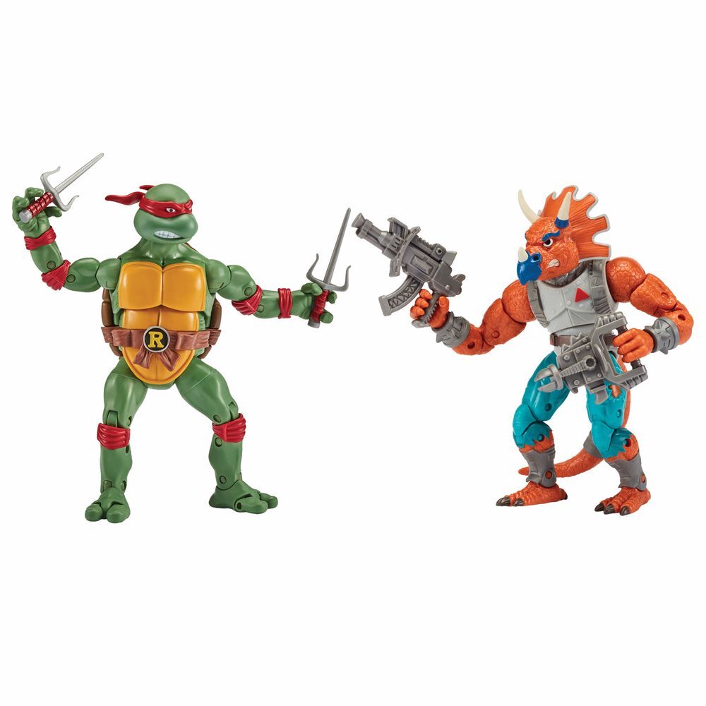 TMNT Classic 2 Pack - Raphael vs Triceraton