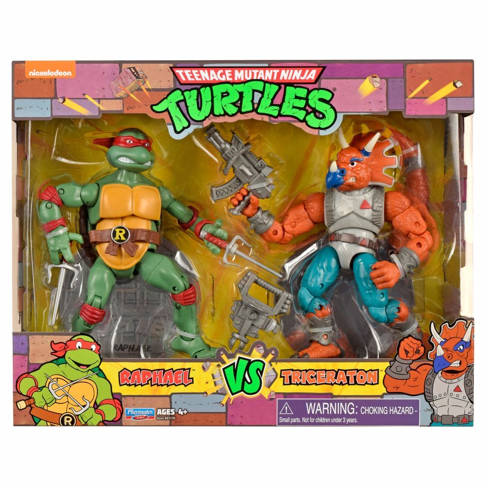 TMNT Classic 2 Pack - Raphael vs Triceraton