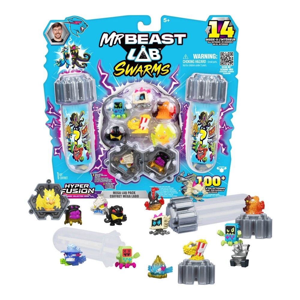 MrBeast Lab Swarms Hyper Fusion Series Mega Lab Pack with 14 Micro Beasts Inside