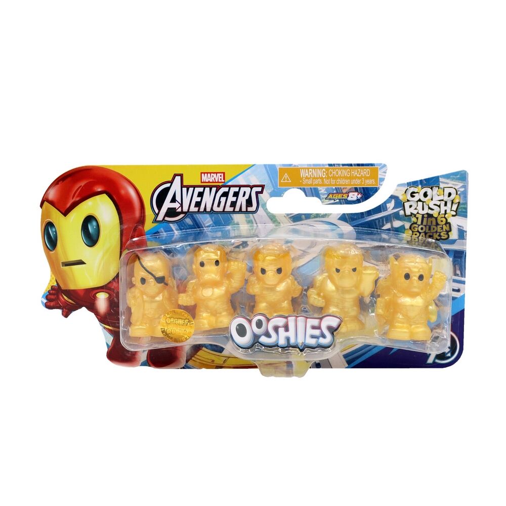 Ooshies Marvel Avengers Gold 5-Pack Pencil Toppers