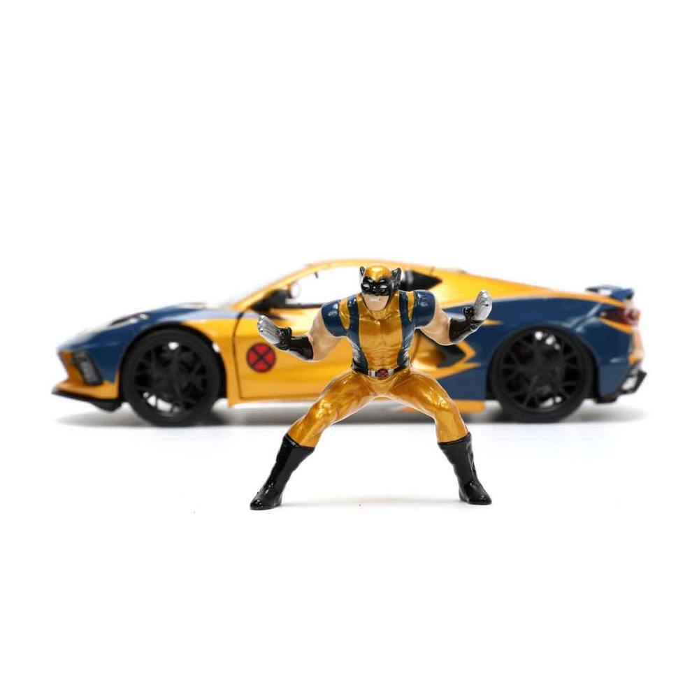 Jada 1:24 - Marvel X Men Wolverine & 2020 Chevrolet Corvette Stingray