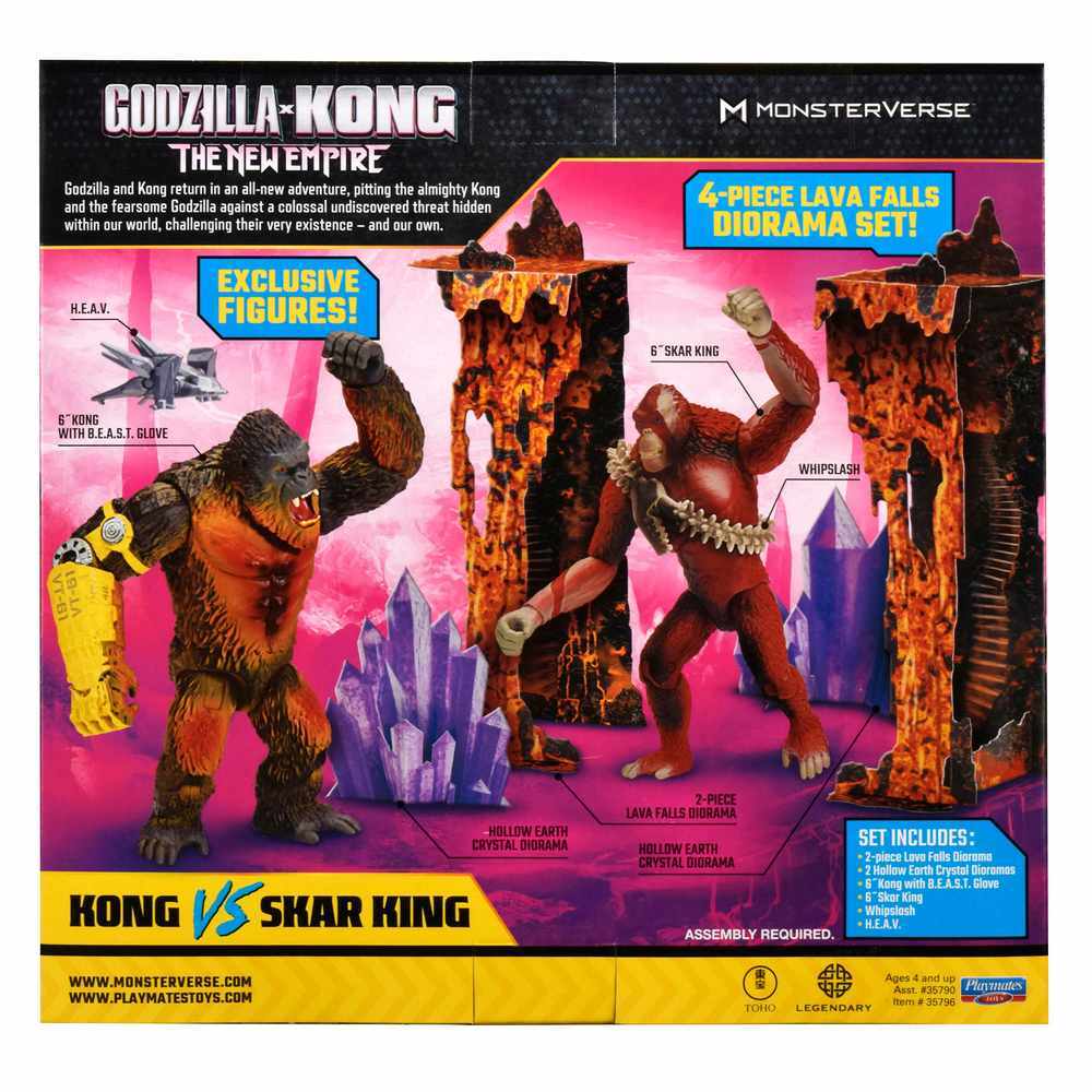 Godzilla X Kong The New Empire 4 Piece Diorama Set - Kong vs Skar King