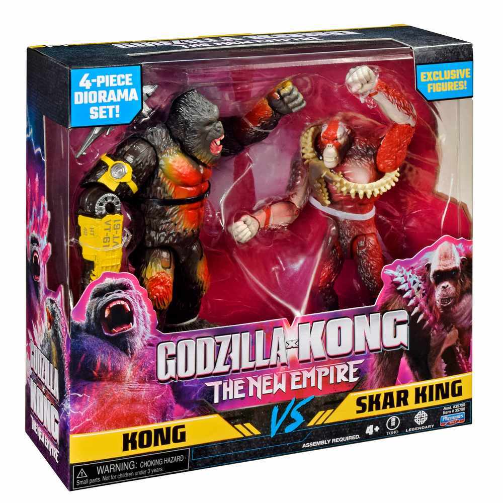 Godzilla X Kong The New Empire 4 Piece Diorama Set - Kong vs Skar King