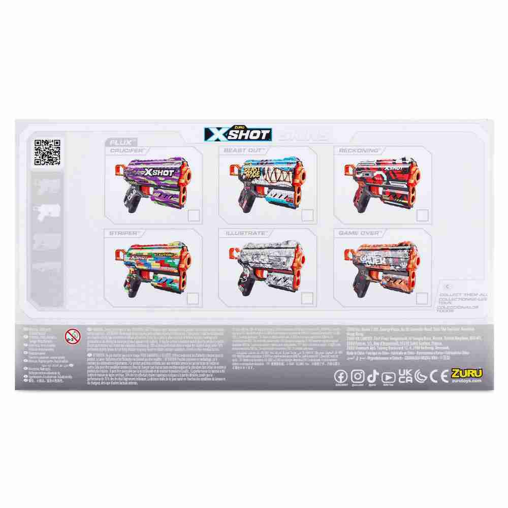 Zuru X Shot Skins Flux - Striper (8 Darts)