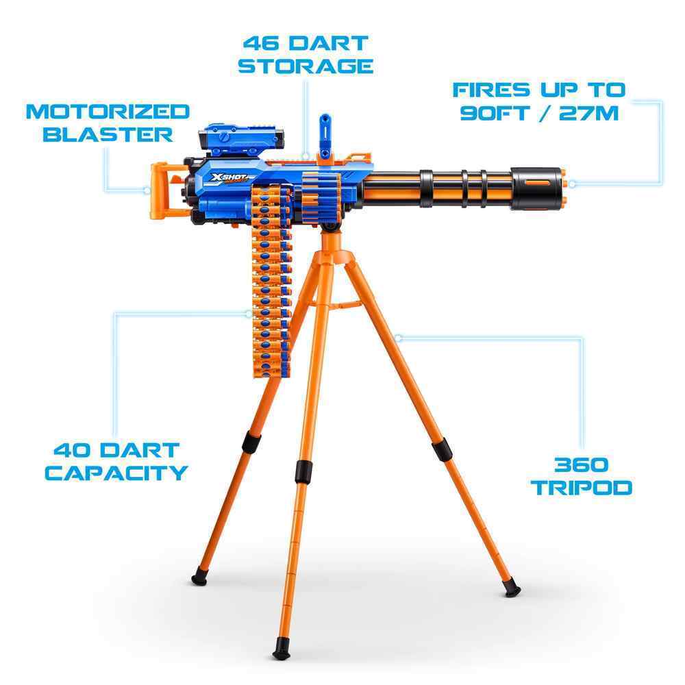 Zuru X-SHOT Motorised Gatling Blaster & Tripod Includes 72 Darts