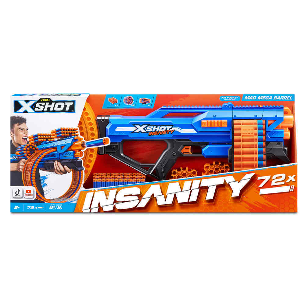Zuru X-SHOT Insanity Mega Barrel Includes 72 Darts
