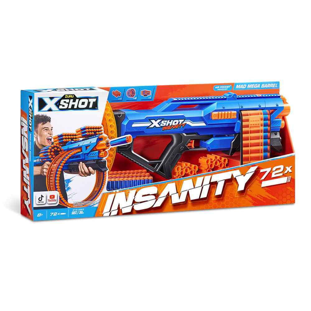 Zuru X-SHOT Insanity Mega Barrel Includes 72 Darts