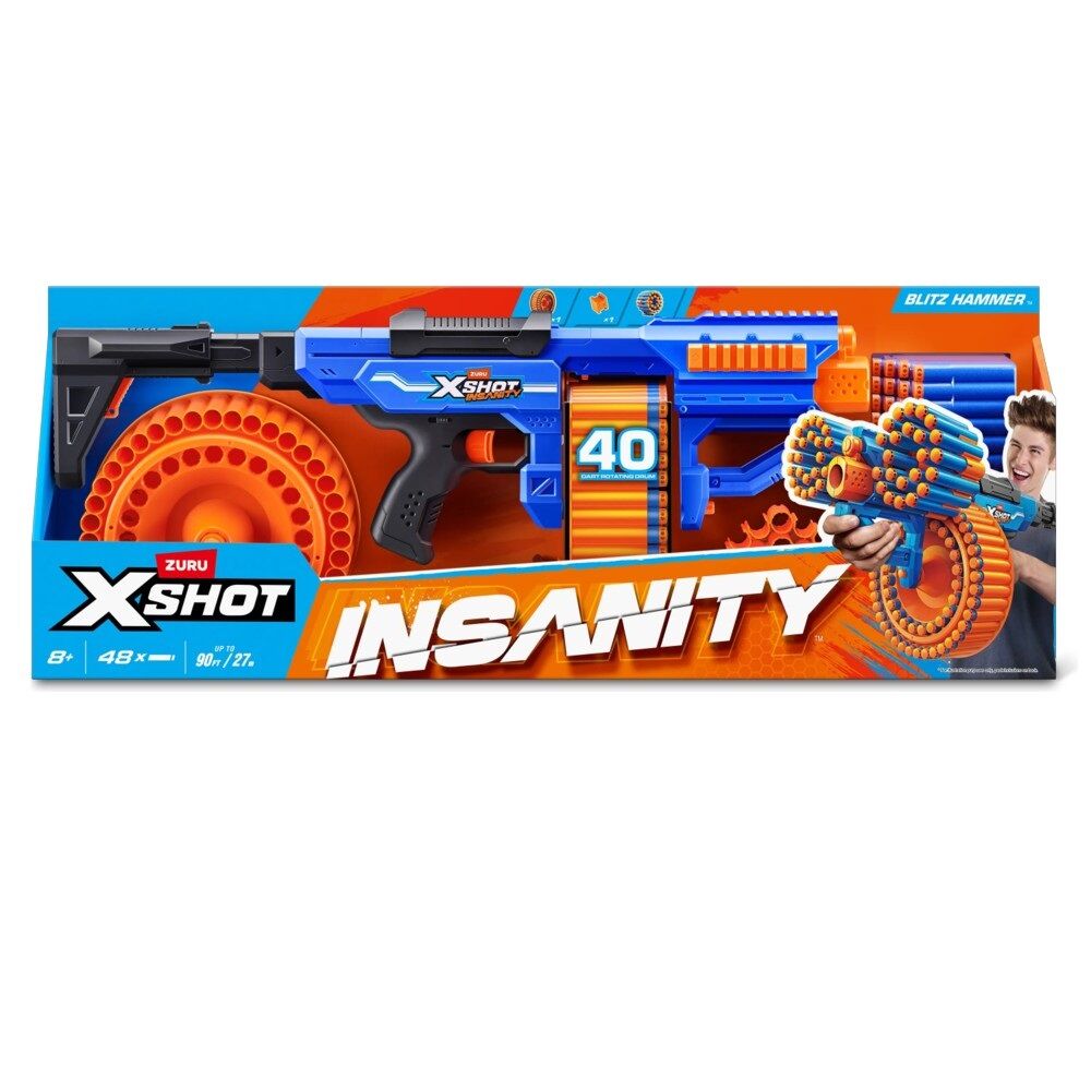 ZURU X-Shot Insanity Blitz Hammer with 48 Darts