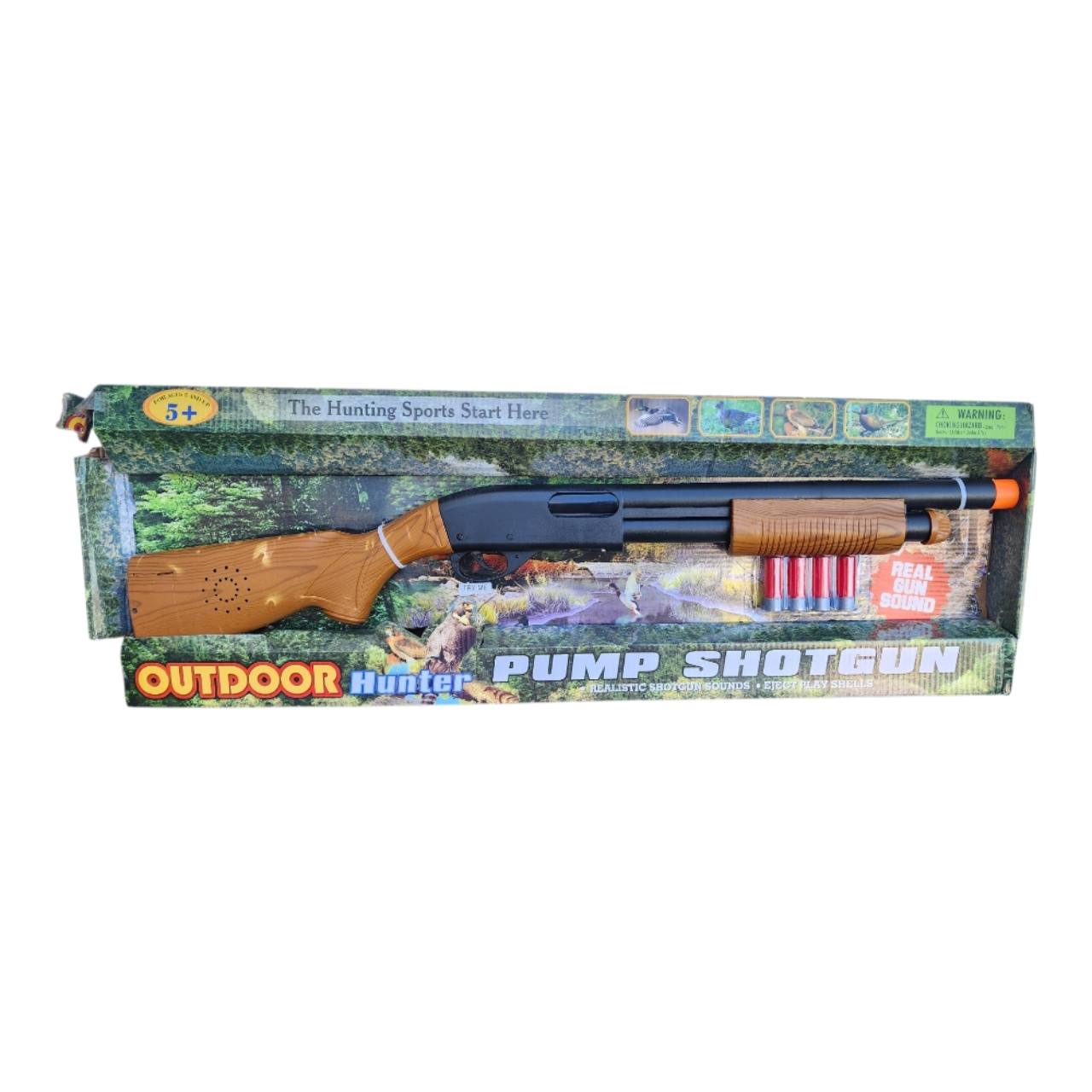Outdoor Hunter Pump Shotgun Toy Gun with Sound & Ejecting Shells – Damaged Packaging