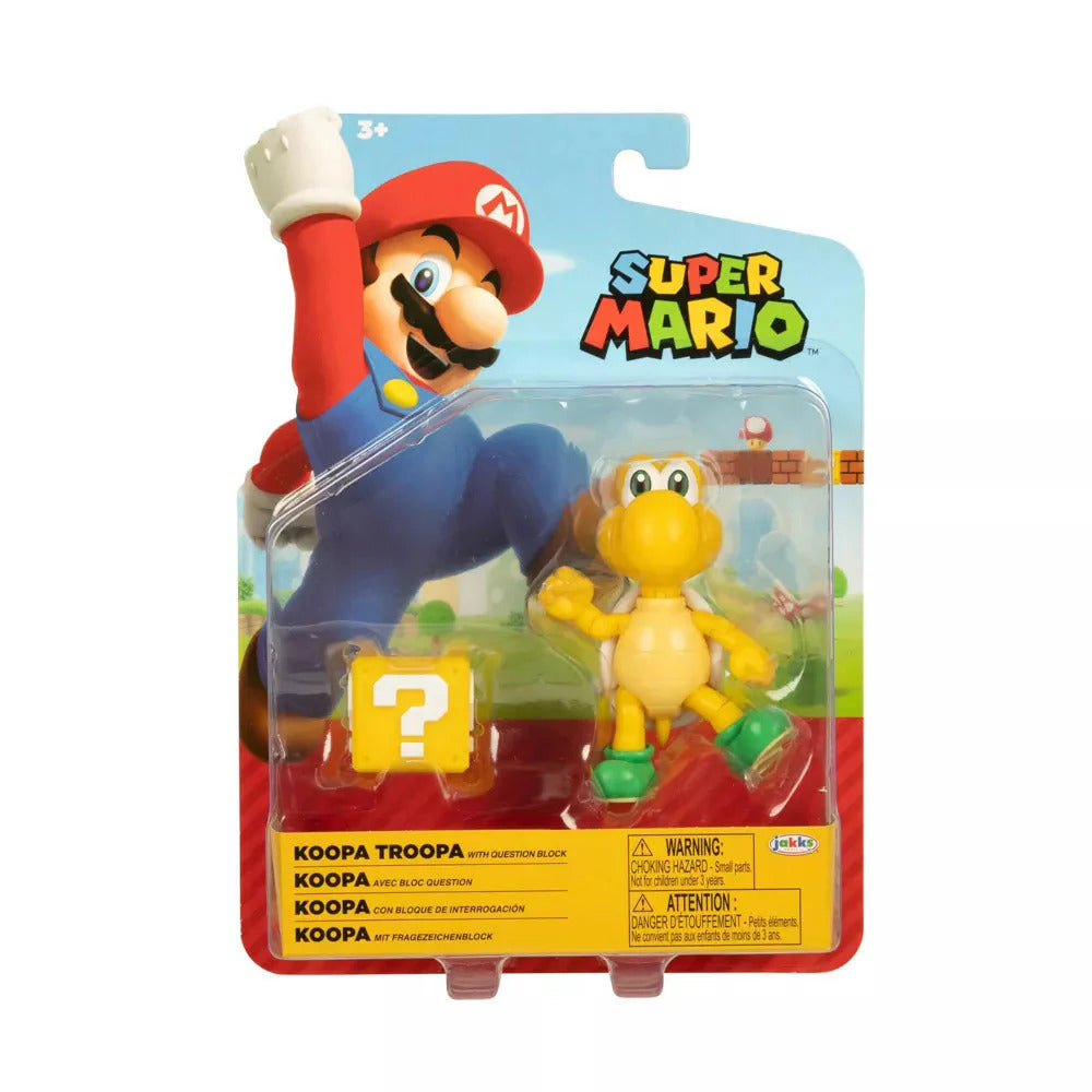 Super Mario Articulated Figure - Koopa Troopa with Block (4")