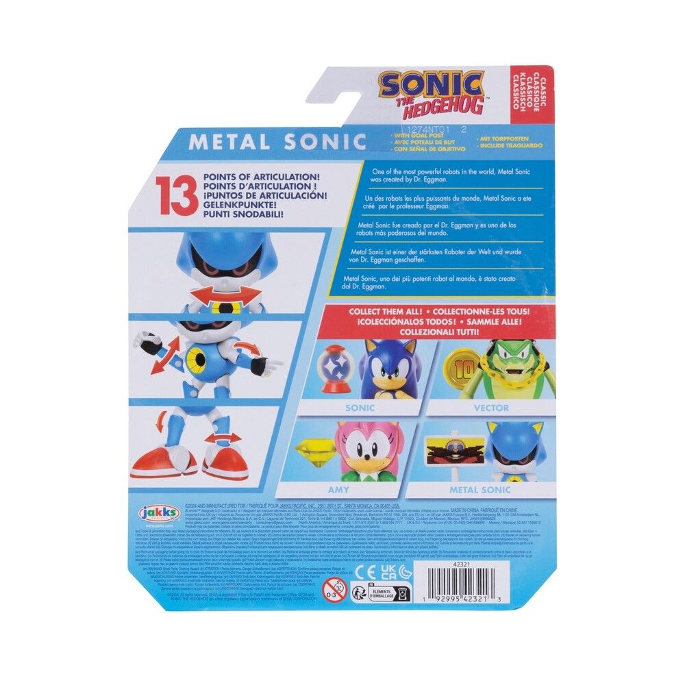 Sonic The Hedgehog 4" Figures - Classic Metal Sonic with Goal Post