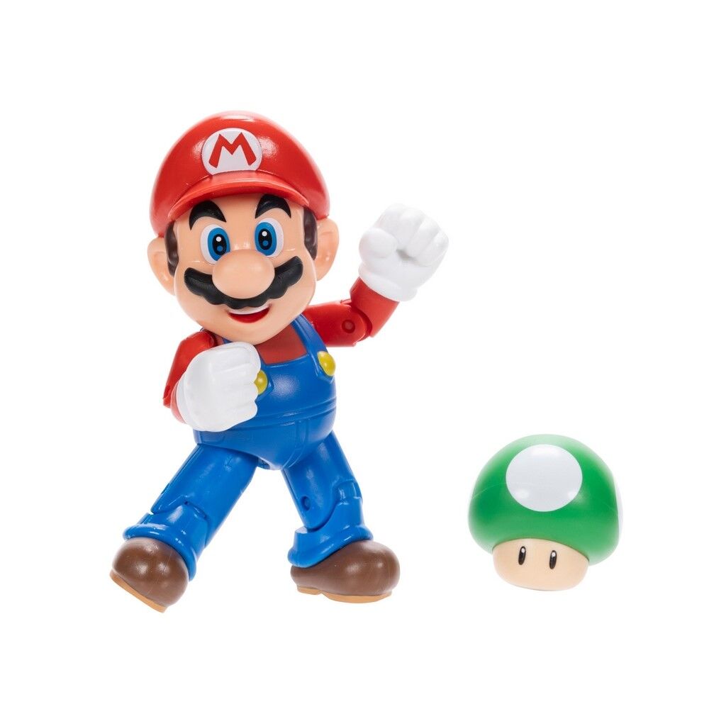 Nintendo Super Mario 4" Figures - Mario with 1-UP Mushroom
