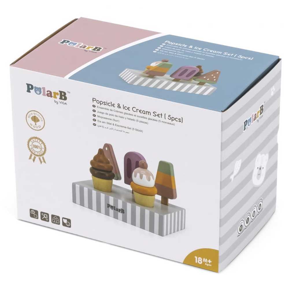 PolarB - Wooden Popsicle & Ice Cream Set