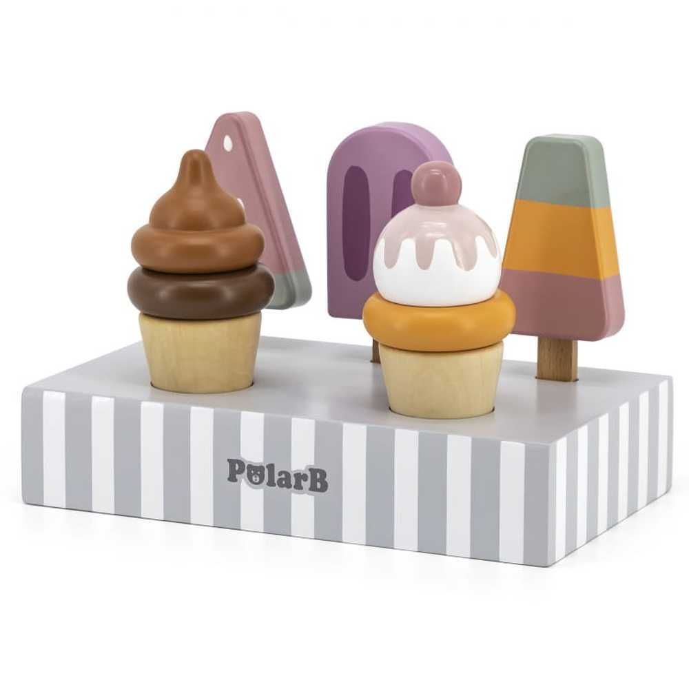 PolarB - Wooden Popsicle & Ice Cream Set