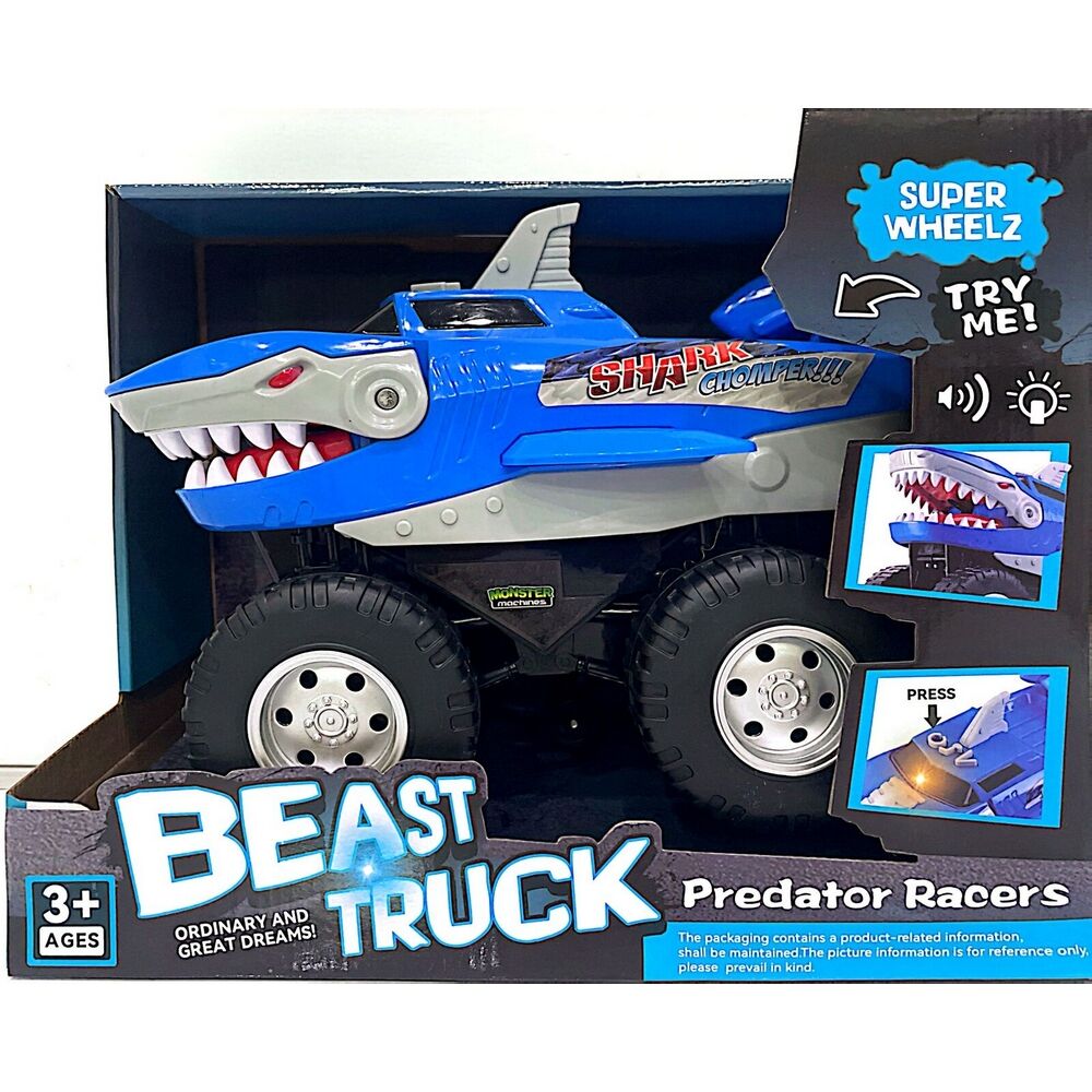 Monster Truck Chompers Lights & Sounds Assorted Neon Green/Blue Pick Randomly