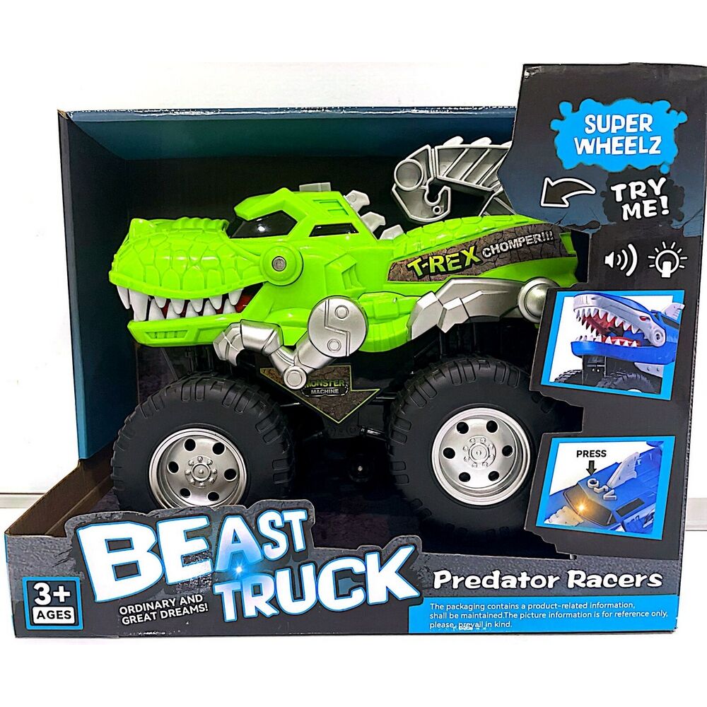Monster Truck Chompers Lights & Sounds Assorted Neon Green/Blue Pick Randomly