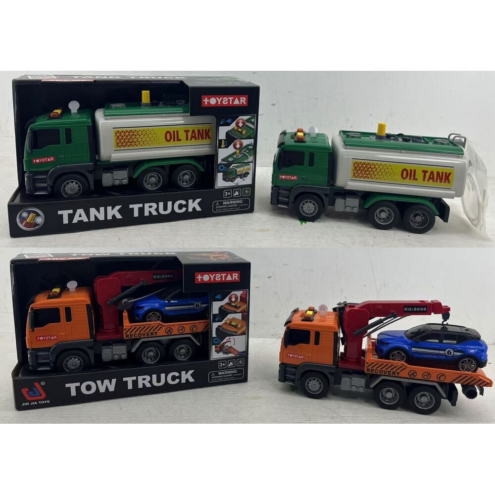 Service Truck 28cm with Lights & Sounds Assorted Green/Orange Pick Randomly