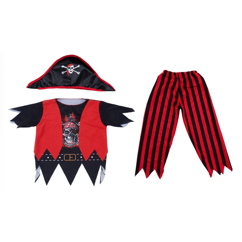 Dress Up Pirate Black and Red Combination Hat 3-5 Years