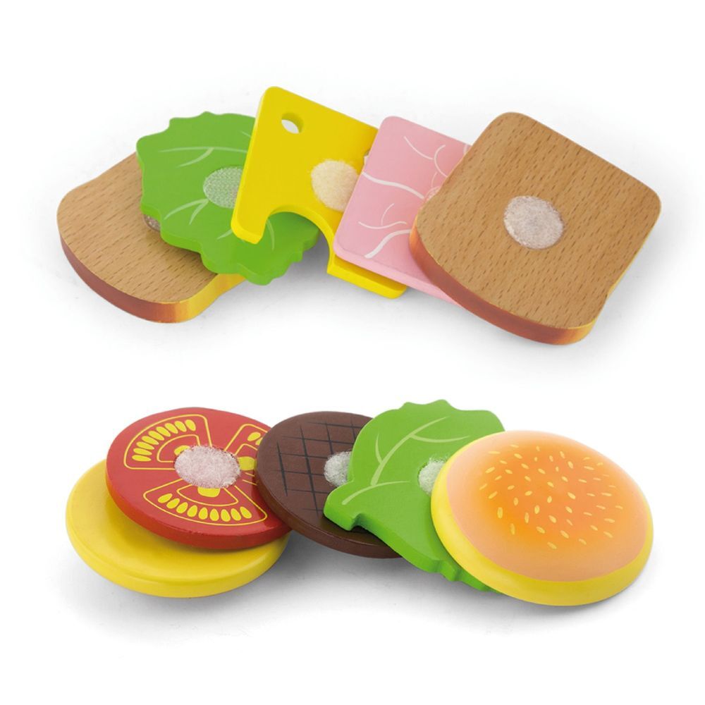 Viga Wooden Play Set - Hamburger & Sandwich