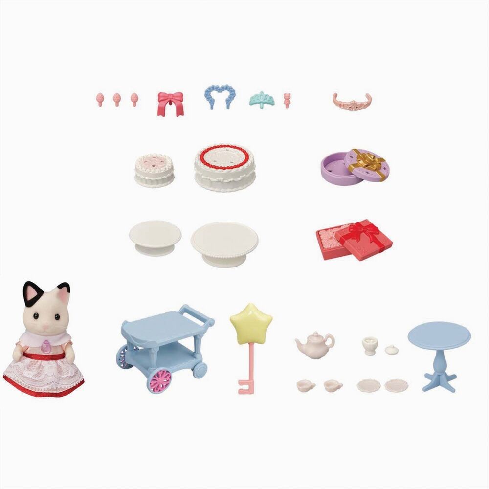 Sylvanian Families Party Time Playset Tuxedo Cat Girl