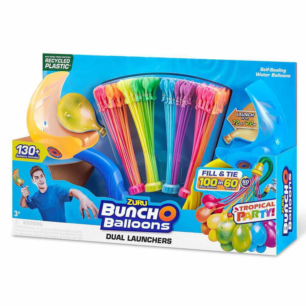 Bunch O Balloons Tropical Party Dual Launchers 4pk 130+ Balloons