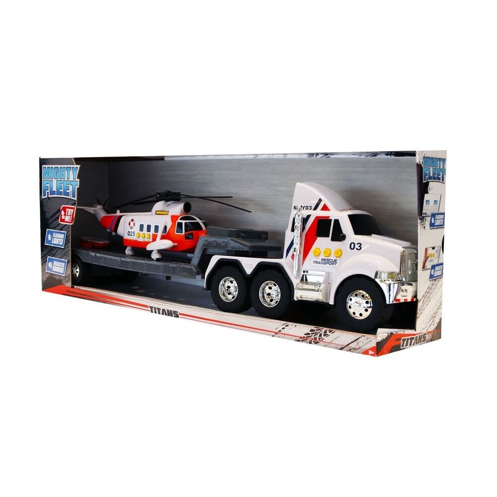 Mighty Fleet Titans Flatbed Truck with Helicopter