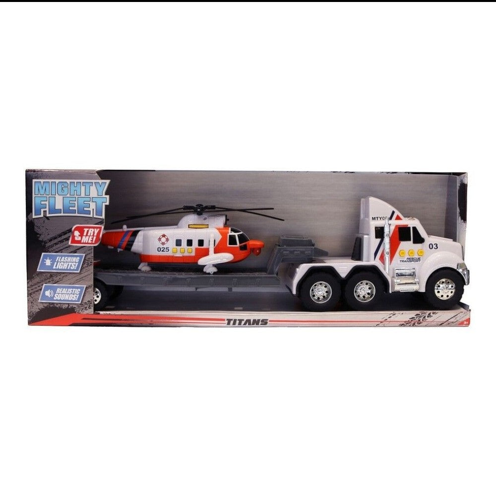 Mighty Fleet Titans Flatbed Truck with Helicopter