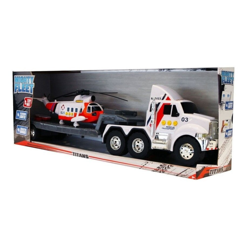 Mighty Fleet Titans Flatbed Truck with Helicopter