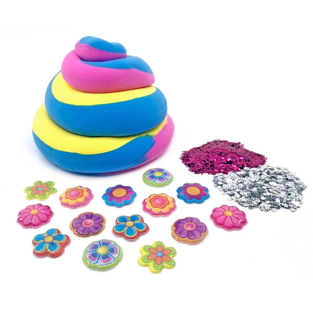 CRA-Z-SLIMY FUN DOME TOPPER JARS PDQ ASST - FLOWER POWER TIE DYE FLUFFY