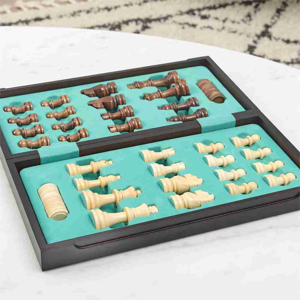 Deluxe Chess & Checker Set
