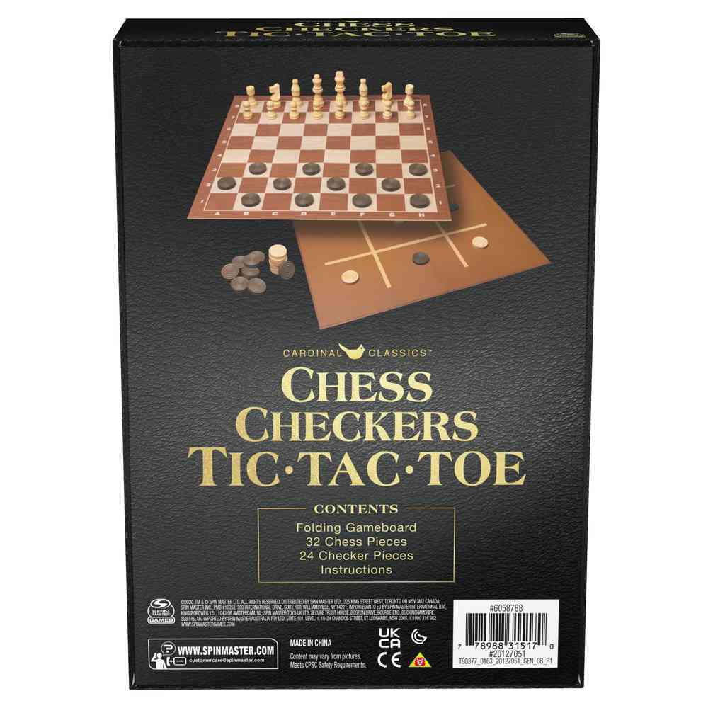 Cardinal Classics Chess Checkers Tic Tac Toe