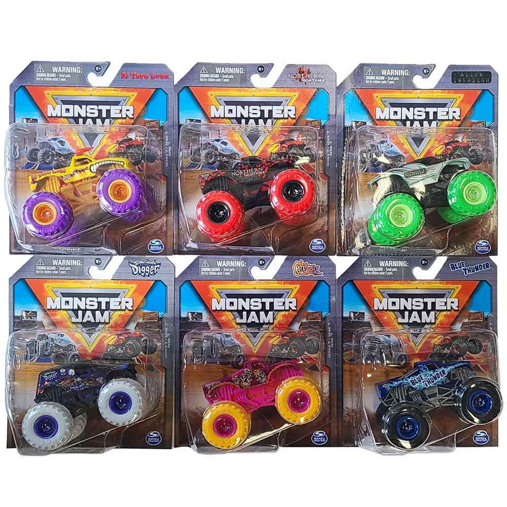 Monster Jam 1:64 Scale Die-cast Value Truck 6 Pack Serie 7 Random Selected