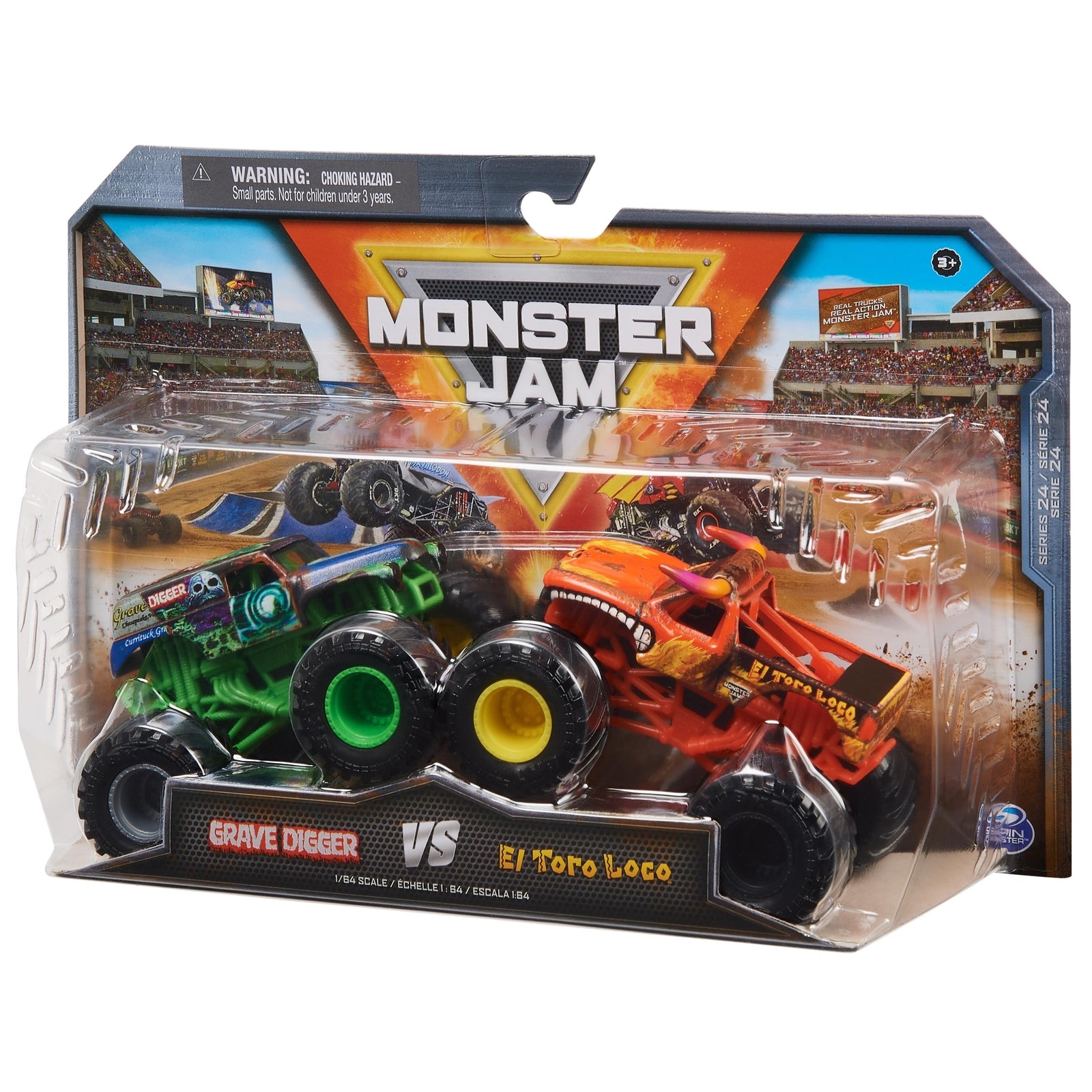 Monster Jam 2 Pack 1:64 Series 22 - Grave Digger vs El Toro Loco