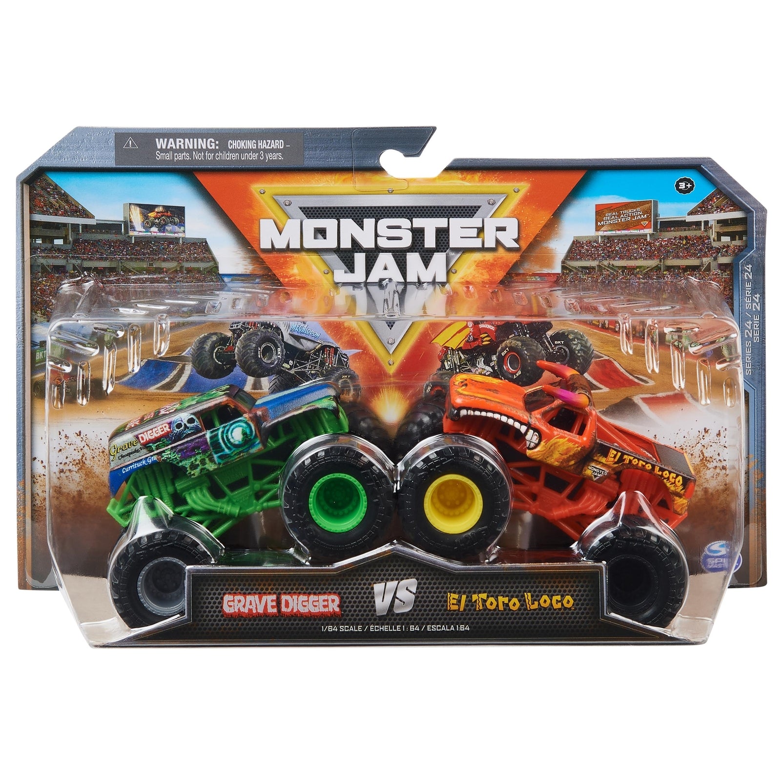 Monster Jam 2 Pack 1:64 Series 22 - Grave Digger vs El Toro Loco