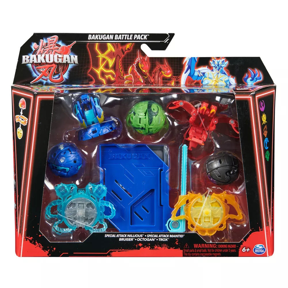 Bakugan Starter 3-Pack, Special Attack Dragonoid, Nillious, Hammerhead  Customizable Spinning Action Figures and Trading Cards, Kids Toys for Boys  and