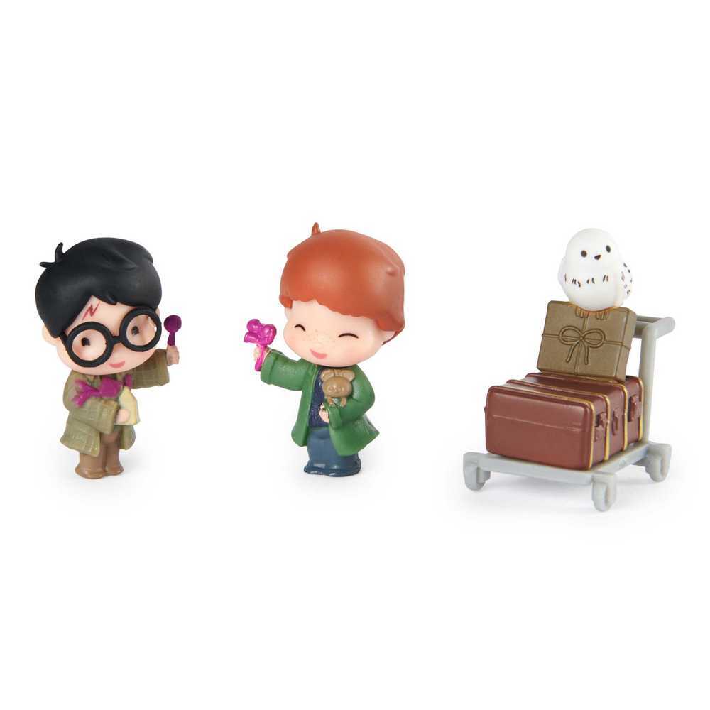 Harry Potter Micro Magical Moments Figure Set - Hedwig Harry Ron & Display Case