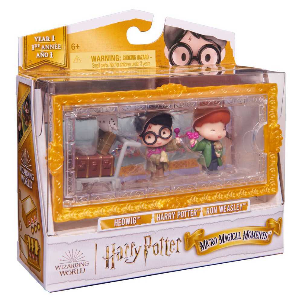 Harry Potter Micro Magical Moments Figure Set - Hedwig Harry Ron & Display Case