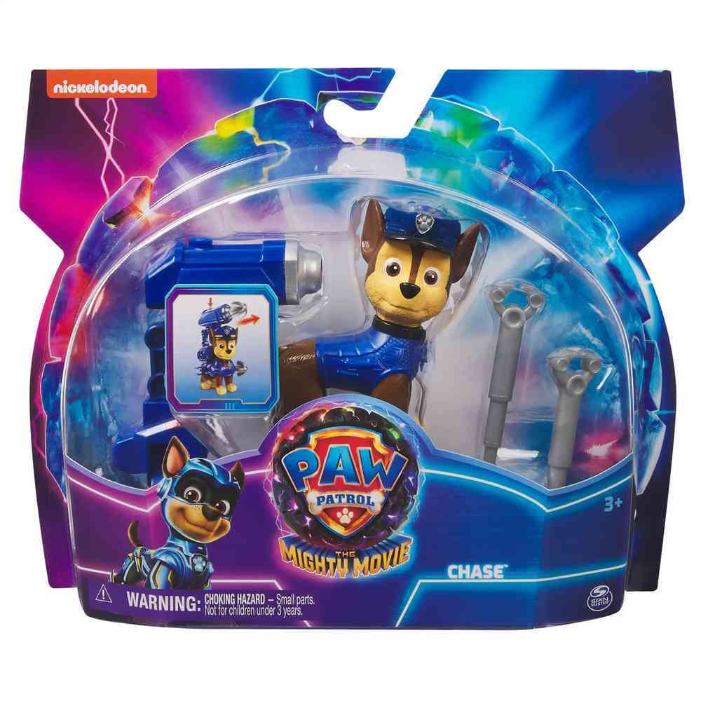 Paw Patrol The Mighty Movie Hero Pup - Chase with Clip on Backpack
