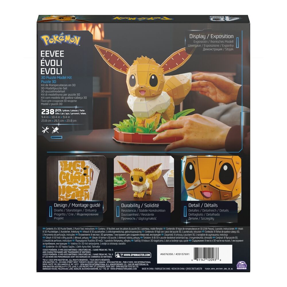 4D Build Pokemon Eevee 3D Puzzle Model Kit 238 Pieces